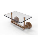 Allied Brass Washington Square Collection Two Post Toilet Tissue Holder with Glass Shelf WS-GLT-24-BBR