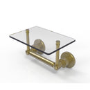 Allied Brass Washington Square Collection Two Post Toilet Tissue Holder with Glass Shelf WS-GLT-24-SBR
