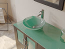 Cambridge Plumbing 63" Solid Wood and Glass Double Vessel Sink Vanity PC Faucets