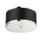 Dainolite 3 Light Incandescent Flush Mount Pc W/Bk Shade ZUR-153FH-PC-BK