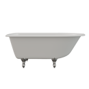 Cambridge Plumbing Cast Iron Rolled Rim Clawfoot Tub 55"x30" No Faucet Drillings PC Feet