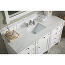 James Martin Brittany 60" Bright White Single Vanity with 3 cm Arctic Fall Solid Surface Top 650-V60S-BW-3AF