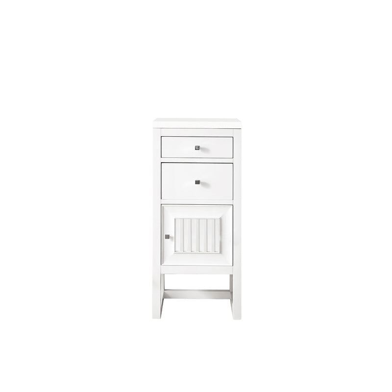 James Martin Athens 15" Cabinet with Drawers and Door Glossy White with 3 cm Classic White Quartz Top E645-B15R-GW-3CLW