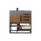 James Martin Columbia 36" Single Vanity Latte Oak Matte Black with Dusk Gray Glossy Composite Top 388-V36-LTO-MB-DGG