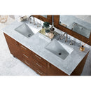 James Martin Metropolitan 60" American Walnut Double Vanity with 3 cm Carrara Marble Top 850-V60D-AWT-3CAR