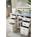 James Martin Bristol 48" Single Vanity Bright White with 3 cm Carrara Marble Top 157-V48-BW-3CAR