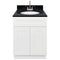 White Bathroom Vanity 24", Absolute Black Granite Top, Faucet LB6B AB254-24AW-6B