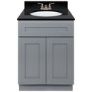 Cherry Bathroom Vanity 24", Absolute Black Granite Top, Faucet LB3B AB254-24CG-3B