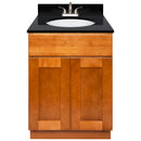 Brown Bathroom Vanity 24", Absolute Black Granite Top, Faucet LB5B AB254-24NP-5B