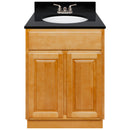 Brown Bathroom Vanity 24", Absolute Black Granite Top, Faucet LB3B AB254-24RC-3B