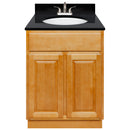 Brown Bathroom Vanity 24", Absolute Black Granite Top, Faucet LB5B AB254-24RC-5B