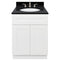 White Bathroom Vanity 24", Absolute Black Granite Top, Faucet LB4B AB258-24AW-4B