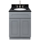 Cherry Bathroom Vanity 24", Absolute Black Granite Top, Faucet LB7B AB258-24CG-7B