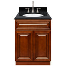 Brown Bathroom Vanity 24", Absolute Black Granite Top, Faucet LB7B AB258-24GN-7B