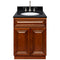 Brown Bathroom Vanity 24", Absolute Black Granite Top, Faucet LB7B AB258-24GN-7B