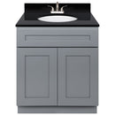 Cherry Bathroom Vanity 30", Absolute Black Granite Top, Faucet LB5B AB314-30CG-5B