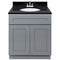 Cherry Bathroom Vanity 30", Absolute Black Granite Top, Faucet LB5B AB314-30CG-5B