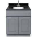 Cherry Bathroom Vanity 30", Absolute Black Granite Top, Faucet LB6B AB314-30CG-6B