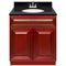 Cherry Bathroom Vanity 30", Absolute Black Granite Top, Faucet LB5B AB314-30CH-5B