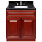 Cherry Bathroom Vanity 30", Absolute Black Granite Top, Faucet LB4B AB318-30CH-4B