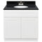 White Bathroom Vanity 36", Absolute Black Granite Top, Faucet LB5B AB374-36AW-5B