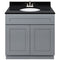 Cherry Bathroom Vanity 36", Absolute Black Granite Top, Faucet LB5B AB374-36CG-5B