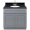 Cherry Bathroom Vanity 36", Absolute Black Granite Top, Faucet LB6B AB374-36CG-6B