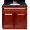 Cherry Bathroom Vanity 36", Absolute Black Granite Top, Faucet LB3B AB374-36CH-3B