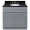 Cherry Bathroom Vanity 36", Absolute Black Granite Top, Faucet LB4B AB378-36CG-4B