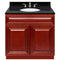 Cherry Bathroom Vanity 36", Absolute Black Granite Top, Faucet LB7B AB378-36CH-7B