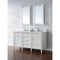 James Martin Brittany 60" Bright White Double Vanity with 3 cm Classic White Quartz Top 650-V60D-BW-3CLW