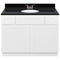 White Bathroom Vanity 42", Absolute Black Granite Top, Faucet LB3B AB434-42AW-3B