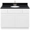 White Bathroom Vanity 42", Absolute Black Granite Top, Faucet LB6B AB434-42AW-6B