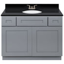 Cherry Bathroom Vanity 42", Absolute Black Granite Top, Faucet LB3B AB434-42CG-3B