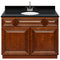 Brown Bathroom Vanity 42", Absolute Black Granite Top, Faucet LB6B AB434-42GN-6B