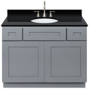 Cherry Bathroom Vanity 42", Absolute Black Granite Top, Faucet LB7B AB438-42CG-7B