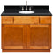 Brown Bathroom Vanity 42", Absolute Black Granite Top, Faucet LB7B AB438-42NP-7B