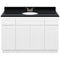 White Bathroom Vanity 48", Absolute Black Granite Top, Faucet LB3B AB494-48AW-3B