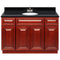 Cherry Bathroom Vanity 48", Absolute Black Granite Top, Faucet LB5B AB494-48CH-5B