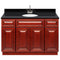 Cherry Bathroom Vanity 48", Absolute Black Granite Top, Faucet LB6B AB494-48CH-6B