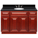 Cherry Bathroom Vanity 48", Absolute Black Granite Top, Faucet LB4B AB498-48CH-4B