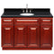 Cherry Bathroom Vanity 48", Absolute Black Granite Top, Faucet LB7B AB498-48CH-7B