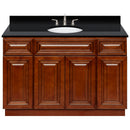 Brown Bathroom Vanity 48", Absolute Black Granite Top, Faucet LB4B AB498-48GN-4B