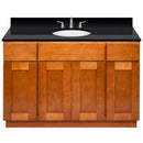 Brown Bathroom Vanity 48", Absolute Black Granite Top, Faucet LB4B AB498-48NP-4B