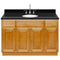 Brown Bathroom Vanity 48", Absolute Black Granite Top, Faucet LB7B AB498-48RC-7B