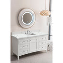 James Martin Palisades 60" Single Vanity Bright White with 3 cm Ethereal Noctis Quartz Top 527-V60S-BW-3ENC