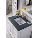 James Martin De Soto 30" Single Vanity Bright White with 3 cm Charcoal Soapstone Quartz Top 825-V30-BW-3CSP