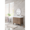 James Martin Linear 36" Single Vanity Whitewashed Walnut with Glossy White Composite Top 210-V36-WW-GW