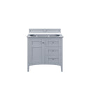 James Martin Palisades 36" Single Vanity Silver Gray with 3 cm Gray Expo Quartz Top 527-V36-SL-3GEX