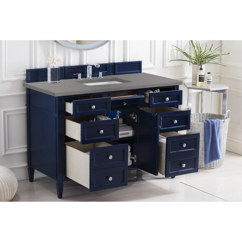 James Martin Brittany 48" Victory Blue Single Vanity with 3 cm Gray Expo Quartz Top 650-V48-VBL-3GEX